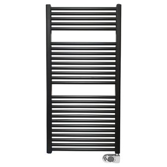 Designradiator Elina 118.5x60cm 700 Watt Elektrisch Mat Zwart
