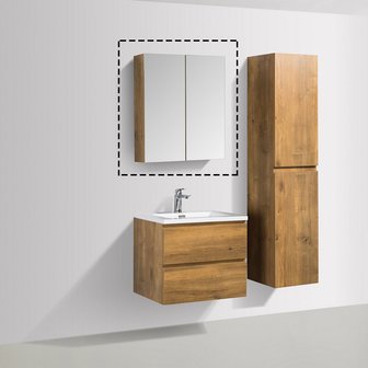Spiegelkast Fentini 60x70x16cm Mat Eiken Spaanplaat