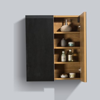 Spiegelkast Fentini 60x70x16cm Mat Eiken Spaanplaat