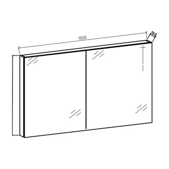 Badkamermeubel Set Florence Diamond Hangend Hoogglans Wit MDF 