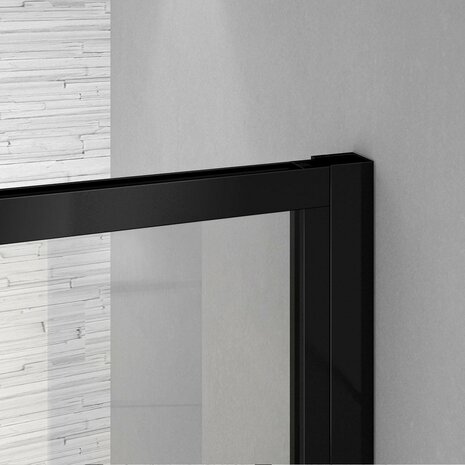 Douchecabine Riani Hoekinstap Draaideur Antikalk Helder Glas Mat Zwart Profiel 8mm Veiligheidsglas Easy Clean