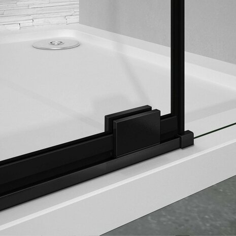 Douchecabine Riani Hoekinstap Draaideur Antikalk Helder Glas Mat Zwart Profiel 8mm Veiligheidsglas Easy Clean