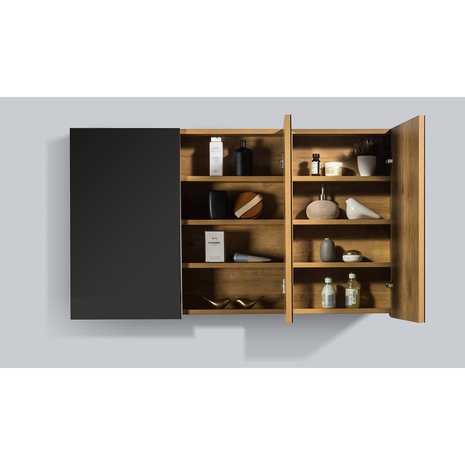 Spiegelkast Fentini 120x70x16cm Mat Eiken Spaanplaat 