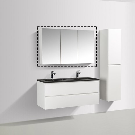 Spiegelkast Fentini 120x70x16cm Hoogglans Wit MDF 