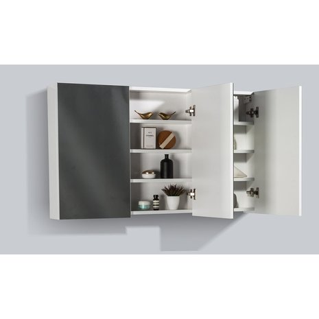 Spiegelkast Fentini 120x70x16cm Hoogglans Wit MDF 