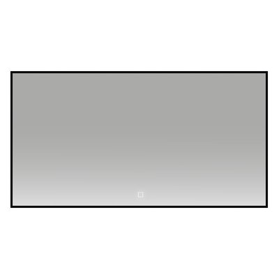 Badkamerspiegel Fenti 120x60cm Zwart Geintegreerde LED Verlichting Verwarming Anti Condens Touch Lichtschakelaarr