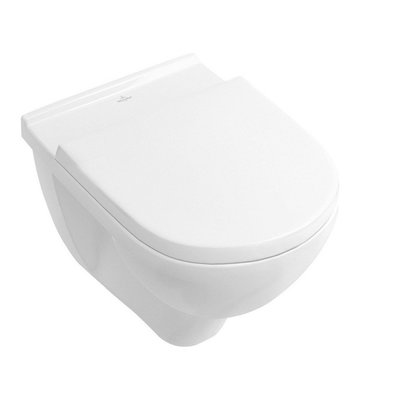 Toiletpot Hangend Villeroy & Boch O.novo Combipack 41x36x56cm Direct Flush Diepspoel Wandcloset Keramiek Glans Wit Met Softclose Zitting en Quikreleasee