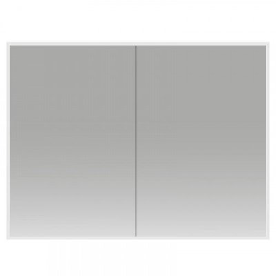 Spiegelkast Cinco 100x70x13cm Aluminium Geintegreerde LED Verlichting Sensor Lichtschakelaar Stopcontact Glazen Planken