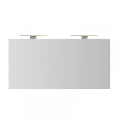 Spiegelkast Po 120x60x14cm Aluminium LED Verlichting Stopcontact Binnen en Buiten Spiegel Glazen Planken