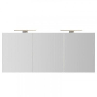 Spiegelkast Left 160x60x14cm Aluminium LED Verlichting Stopcontact Binnen en Buiten Spiegel Glazen Planken