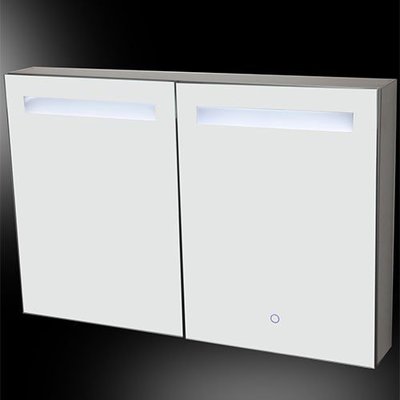 Spiegelkast Alea 90x60x15cm Aluminium Geintegreerde LED Verlichting Touch Lichtschakelaar Stopcontact Binnen en Buiten Spiegel
