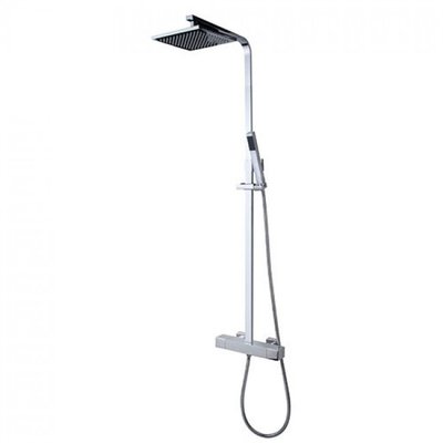 Doucheset Relic Opbouw Vierkant Chroom Thermostaatkraan Glijstang Regendouche Handdouche