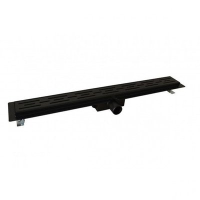 Douchegoot Winne RVS Zwart 100x7cm met Flens + Kunststof Sifon + Filter