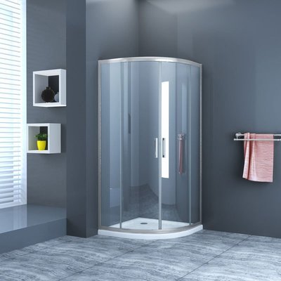 Douchecabine Jamo Nano Kwartrond Hoekinstap Schuifdeur Helder Glas Chroom Profiel 6mm Veiligheidsglas